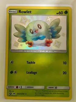 Rowlet SV2/SV94 Shiny Rare Hidden Fates Shiny Vault Pokemon NM - Image 1