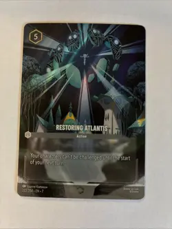 Disney Lorcana Restoring Atlantis Enchanted Fresh From Pack And Into Protection - Image 1