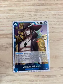 P-081 Dracule Mihawk - (Pirate Foil) English PR NM One Piece TCG Card Game - Image 1
