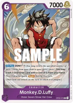 OP03-070 Monkey.D.Luffy English R One Piece TCG Card Game - Image 2
