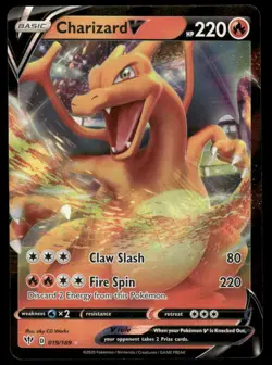 Pokemon Cards Charizard V 019/189 Darkness Ablaze Holo V Rare LP - Image 1