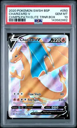 2020 Pokemon SWSH BSP #050 Charizard V Champion's Path Elite Trainer Box PSA 10 - Image 1