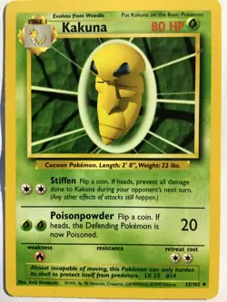 KAKUNA - 33/102 - Base Set - Pokemon Card - MINT !!! - Image 3
