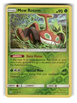 Mow Rotom 14/156 Rare Ultra Prism Pokemon Reverse Holo Lightly Played - Image 1