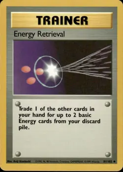 ENERGY RETRIEVAL - Base Set - 81/102 - Uncommon - Pokemon Card - Unlimited -BC - Image 1
