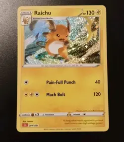 Classic Collection CLC 009/034 RAICHU holo foil Pokemon Card Cosmo Rare Promo - Image 1