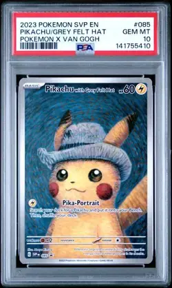 Pikachu With Grey Felt Hat SVP 085 Pokemon Van Gogh Promo Card PSA 10 GEM MINT⚡ - Image 1