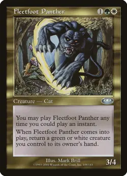 Fleetfoot Panther Planeshift NM White Green Uncommon MAGIC MTG CARD ABUGames - Image 1