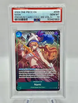 2024 ONE PIECE OP02-036 PREMIUM CARD COLLECTION BEST SELECTION VOL 1 NAMI PSA 10 - Image 1