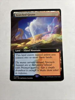 Scorched Geyser Extended Art Commander: Secrets of Strixhaven Plus Bonus Card!!! - Image 1