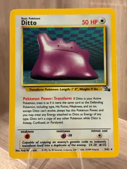 Pokemon - Ditto [1999 Wizards] #3/62 Holo Rare (NM-MT) - Fossil Set - Image 1