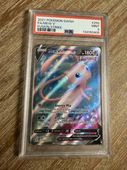 Pokemon TCG Mew V Fusion Strike FA 250/264 Holo Full Art PSA 9 - Image 1