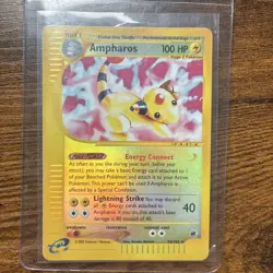 2002 Pokemon TCG - Ampharos - 34/165 - Rare - Reverse Holo - Expedition LP+/NM - Image 1