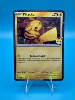 Pokemon TCG 2026 Pikachu 051/162 30th Pokemon Day Stamped Promo NM - Image 1