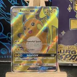 Pokemon TCG - Raichu GX SM90 - Sun & Moon Full Art Ultra Rare Holo Promo - NM - Image 1