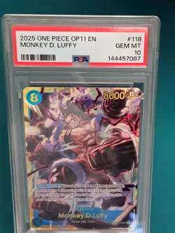 🔥 One Piece OP11 #118 Monkey D. Luffy PSA 10 GEM MINT 💎 En 📈 - Image 1