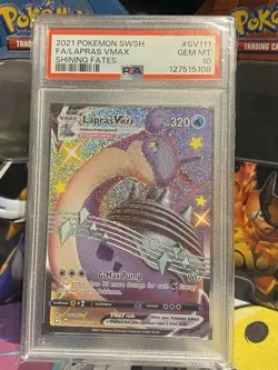 Pokemon TCG Lapras VMAX Shining Fates Holo Card SV111/SV122 Psa 10 - Image 1