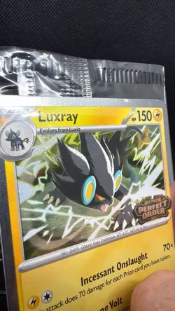 Pokemon sealed Luxray Perfect Order 028/088 Stamped cosmo Holo Promo with swirl - Image 2