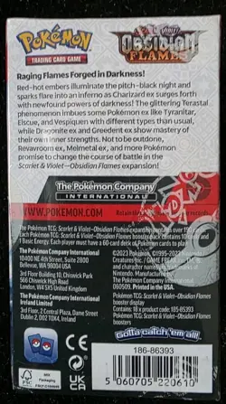 Pokemon TCG Obsidian Flames Half Booster Box 18 Packs - Image 3