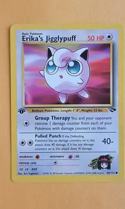 1st Edition Erika’s Jigglypuff 69/132 - Gym Challenge - Near Mint - Image 1