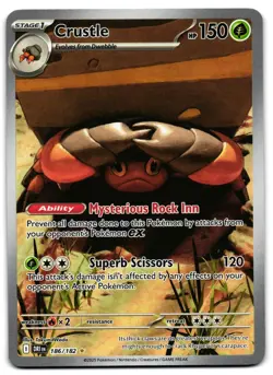 Crustle 186/182 - 🌊 Destined Rivals Illustration Rare Pokemon TCG 🖤 - LP - Image 1