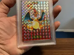 1996 Japanese Pokemon Bandai Carddass Red Charizard Prism PSA 6 - Image 4