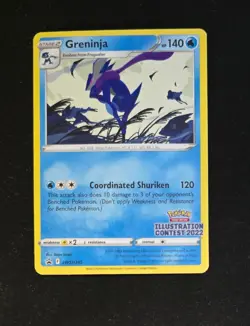 Greninja (Illustration Contest 2022) SWSH305 Sword & Shield Promo Pokemon LP - Image 2