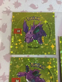 2001 Taps Gold Holo Nidoking Nidorino Nidoran Pog Stickers Pokemon Non-TCG - Image 3