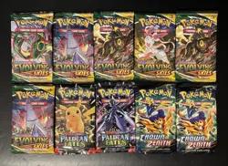Pokemon Booster Packs - Mixed Sealed Lot of 10 (Evolving skies Included) - Image 1