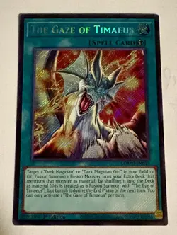 Yu-Gi-Oh The Gaze of Timaeus Secret Rare 1st Edition Near Mint MZMU - Image 1