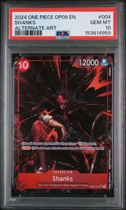 2024 ONE PIECE OP09 EN #004 SHANKS ALTERNATE ART PSA 10 (Q959 - Image 1