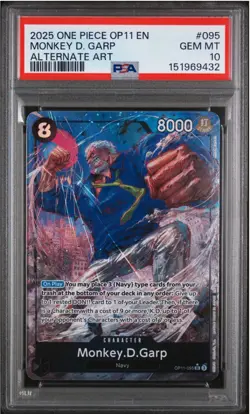 2025 One Piece Op11 En 095 Monkey D Garp Alt Art PSA10 Gem Mint Free Shipping - Image 1
