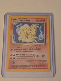 Vintage 1999 Ninetales Holographic Pokemon Card Rare 12/102 - Image 1