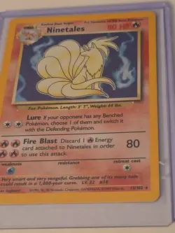 Vintage 1999 Ninetales Holographic Pokemon Card Rare 12/102 - Image 2