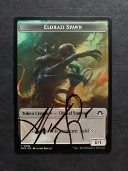 MTG Magic the Gathering Eldrazi Spawn Token Card Signed Modern Horizons - Image 1