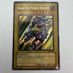LOB-E004 Gaia The Fierce Knight Ultra Rare Unlimited Edition Yugioh Card - Image 1
