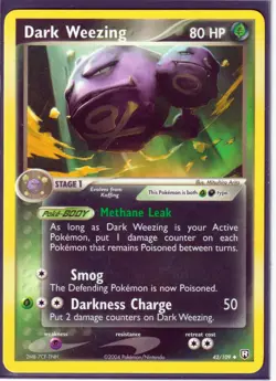 VINTAGE POKEMON DARK WEEZING 42/109 EX TEAM ROCKET RETURNS- UNCOMMON- REGULAR - Image 1