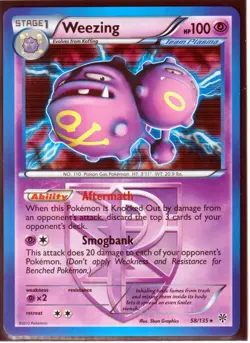 2 POKEMON WEEZING (Holo) 58/135 & KOFFING (Rev Holo) 56/135 -PLASMA STORM NM - Image 2
