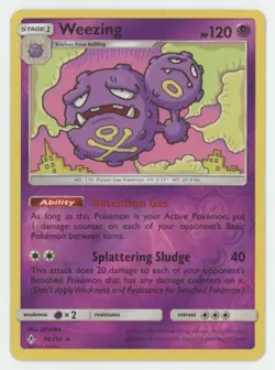 Pokemon SM - Unbroken Bonds Weezing #74/214 Reverse Holo Rare - Image 1