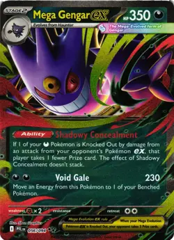 Pokemon TCG Mega Gengar ex Double Rare ME02: Phantasmal Flames 056/094 VLP - Image 1