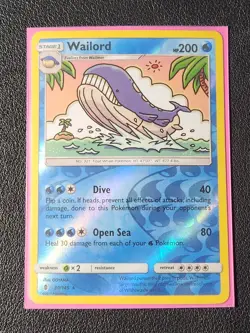 reverse holo Wailord 30/145 Pokemon card SM Guardians Rising rare NM - Image 1