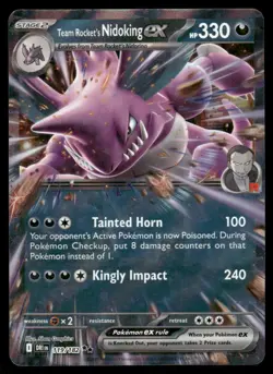 Pokemon Card Team Rocket's Nidoking ex 119/182 Destined Rivals Double Rare NM *1 - Image 1