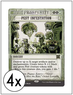 4x Pest Infestation, Breaking News Showcase Art, MTG NM - Image 1