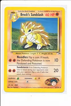 Pokemon Brock's Sandslash 23/132 Gym Heroes Regular Non Holo - LP - Image 1