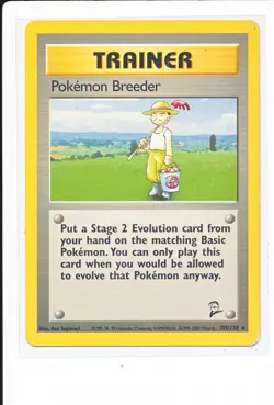 Pokemon - Pokemon Breeder 105/130 Base Set 2 Unlimited Rare Non Holo -LP - Image 1