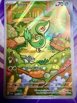 Snivy 087/086 (Illustration Rare) - Pokemon TCG SV Black Bolt (Pack Fresh) NM+/M - Image 1