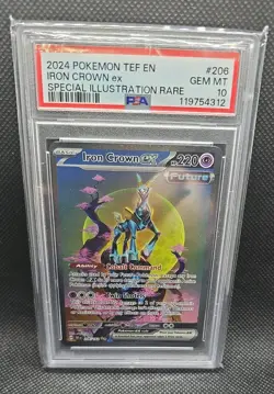 2024 POKEMON TEF EN-TEMPORAL FORCES #206 IRON CROWN EX PSA 10 - Image 1
