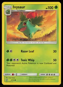 IVYSAUR 2/73 COMMON SHINING LEGENDS POKEMON NM/M - Image 1