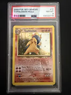 Pokemon Typhlosion Neo Genesis 17/111 Holo Rare 100HP Stage 2 PSA 8 Fire - Image 1