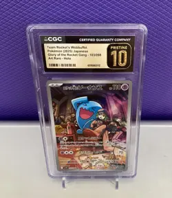 2025 POKEMON JPN ART RARE HOLO #103/098 TEAM ROCKET'S WOBBUFFET CGC 10 PRISTINE - Image 1